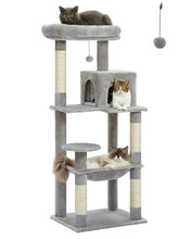 Load image into Gallery viewer, 143Cm Tall Multi-Level Cat Tower With Large Hammock (50.8x40.64cm), Sisal Scratching Posts, Cozy Condo &amp; Top Perch  Cat  Tree
