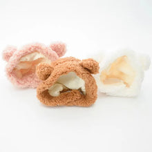 Load image into Gallery viewer, Funny Cat Cap Bear Plush Head Cover Cute Cat Dog Woven Warm Headdress Pet Hat Kitten Puppy Cosplay Costume Accessories
