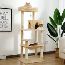 Load image into Gallery viewer, 143Cm Tall Multi-Level Cat Tower With Large Hammock (50.8x40.64cm), Sisal Scratching Posts, Cozy Condo &amp; Top Perch  Cat  Tree
