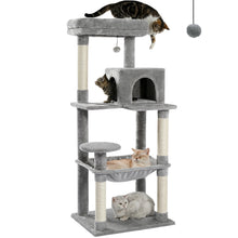 Load image into Gallery viewer, Cat Tree for Indoor Cats 5-Level Cat Tower for Large Cats with Large Hammock Sisal Covered Scratching Posts Cozy Condo Top Perch
