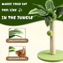 Load image into Gallery viewer, Cat Scratching Post for Kitten Cute Green Leaves Cat Scratching Posts with Sisal Rope Indoor Cats Posts Cat Tree Pet Products
