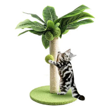 Load image into Gallery viewer, Cat Scratching Post for Kitten Cute Green Leaves Cat Scratching Posts with Sisal Rope Indoor Cats Posts Cat Tree Pet Products
